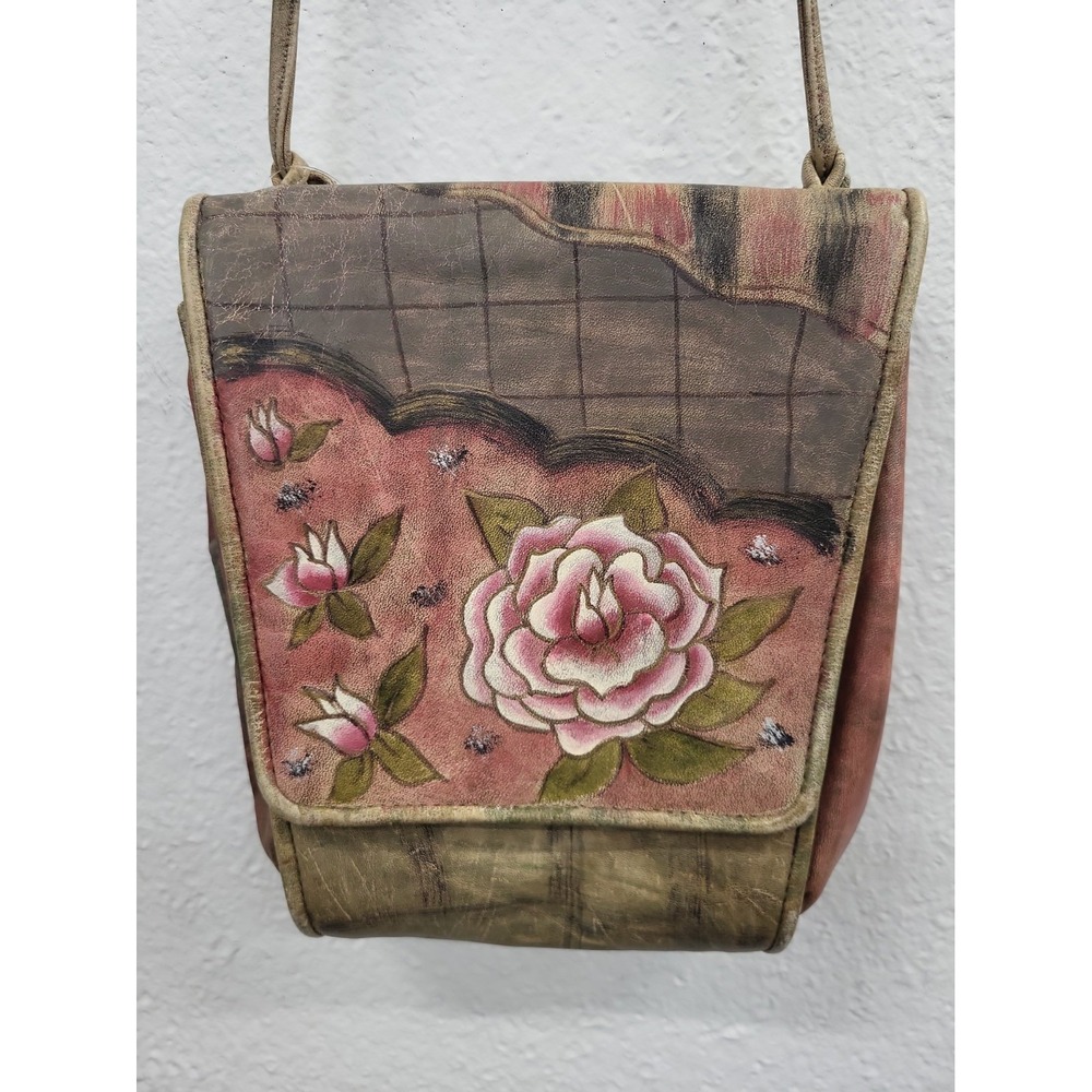 Jane Yoo Hand Painted Leather Crossbody Bag, Multicolor